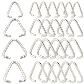 SOFPLATE 1 Box 600Pcs 9mm 11mm 12mm 16mm Triangle Open Jump Rings jewellery Pinch Bails Silver Buckle Clasp Pinch Bail Charm Bead Pendant Connectors for jewellery Making Supplies DIY Craft Accessories