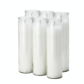 Estrella Blanca Devotional Candles – 6-Pack Unscented White Prayer Candles in Glass Jars, 90-Hour Burn for Meditation, Reflection & Spiritual Calm