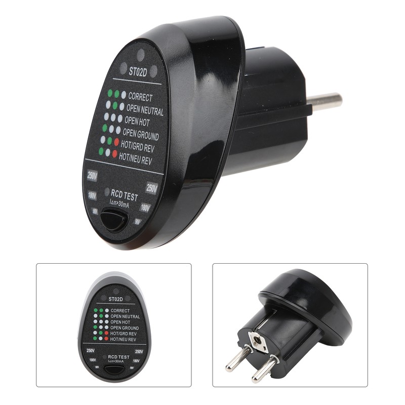 ST02D Electric Socket Tester Circuit Polarity Detector Mains Fault Checker