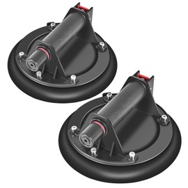 MENGXIANG 2Pack Vacuum Suction Cups Heavy Duty Hand-held Glass Lifter 550LBS Load Capacity Powerful Industrial Glass Sucker for Window Tile Carry Replacement, Black, 003