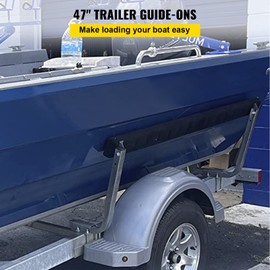 VEVOR Boat Trailer Guide-ons, 2 PCS Rustproof Steel Trailer Guide ons, Trailer Guides with Carpet-Padded Boards, Mounting Parts Included, for Ski Boat, Fishing Boat or Sailboat Trailer