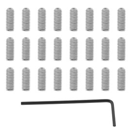 VGOL 50pcs Metric Metal Guitar Bridge Saddle Height Adjustment Screws Compatible with Stratocaster/Telecaster with 1x Allen Wrench Silver, M3x10mm