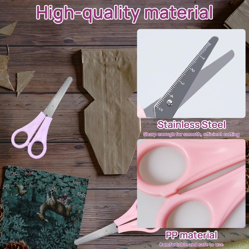 YIKTUNQ Kids Scissors with cm Scale, 2 Pcs 13 cm