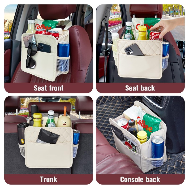 LXUNYI Car Seat Organizer,2 Pack Waterproof Pu Leather Backseat Car