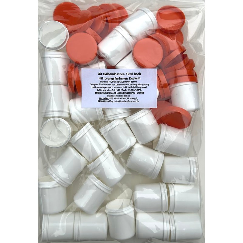 30 Ointment Jar Containers Cream/Ointment Kruken High 12ml Capacity with