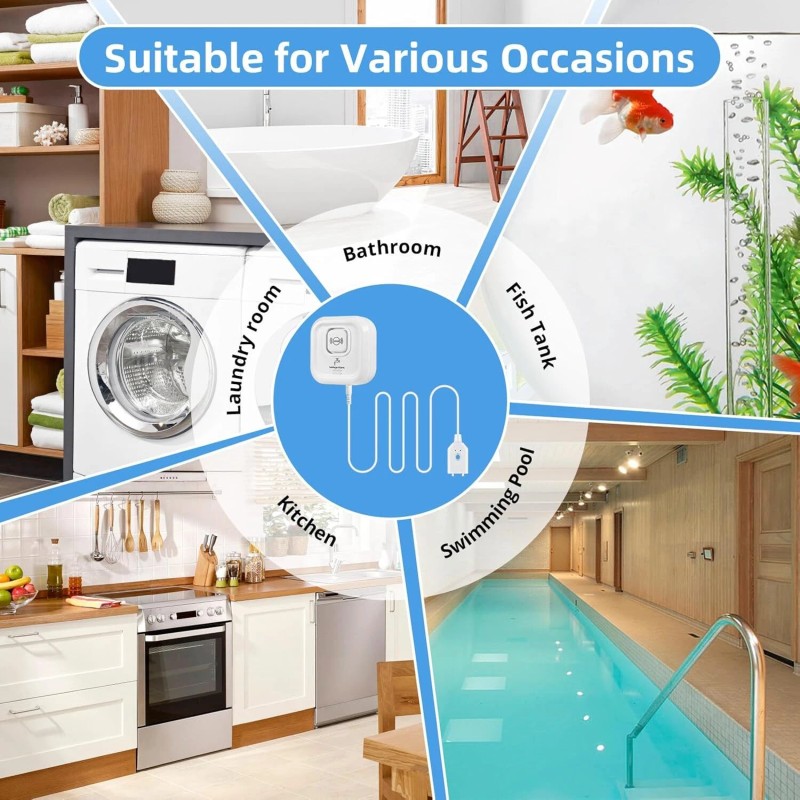 Universal 1-5Pack Smart Water Leak Sensor Detector APP Alarm WiFi