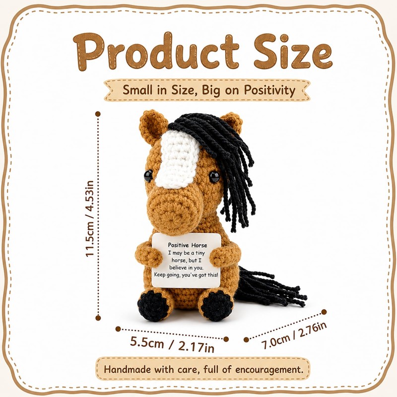 Efuwfugc Crochet Horse Gift for Girls and Women, Equestrian Gifts