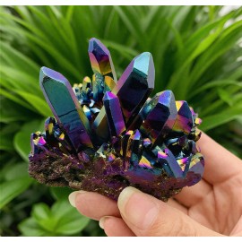 80-100g Titanium Aura Rainbow Quartz Crystal Multicolor Cluster Healing Gifts
