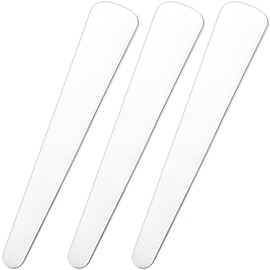 Pndeyo 3pcs Mini Metal Makeup Spatula, Reusable Cosmetic Cream Spatulas Spoon, Skincare Scoop Applicator Facial Massage Beauty Tools for Mixing and Sampling Face Eye Cream- 2.79"×0.52"