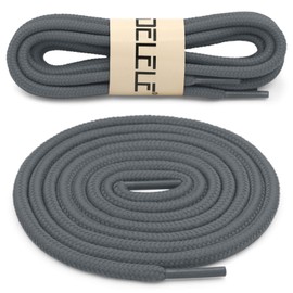 DELELE Round Shoelaces for Athletic Boot: Dark Gray Hiking Shoe Laces for Men&Women 47 inch 2 Pair