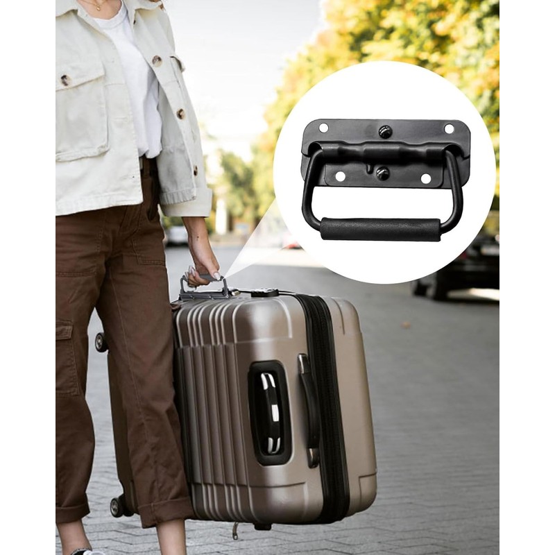 QLEUIFT Pack of 2 Spring-Loaded Crate Handle Folding Handle 100