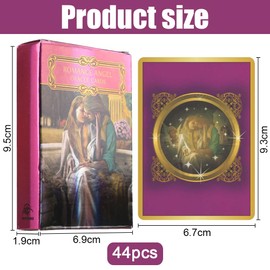 Miotlsy Romantic Angel Oracle Cards, 44 Pieces, Tarot for Beginners, Deck, Divination Instrument for Friends, Party, Family Game Card, Romance, Angel Oracle Cards with Instructions, Party Collector's