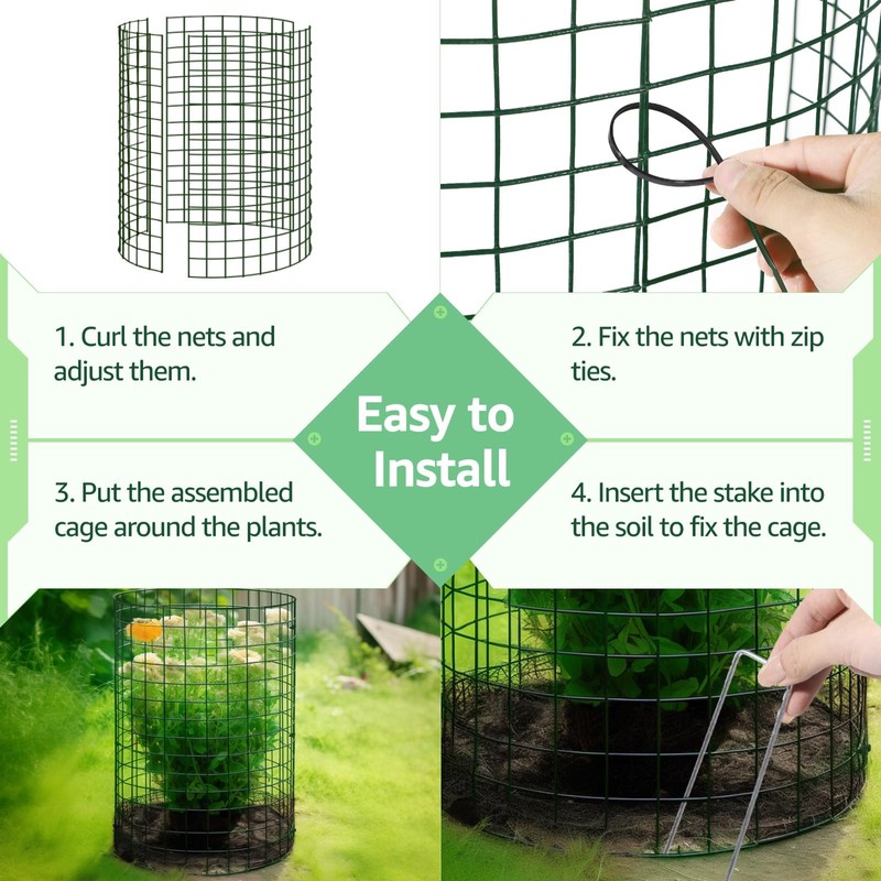 36 Pack Plant Protective Mesh, Plant Protector from Animals, Metal