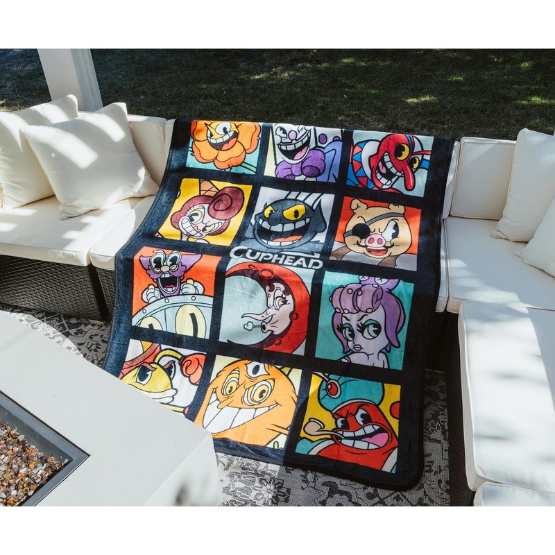 Cuphead Villains Fleece Throw Blanket | 45 x 60 Inches