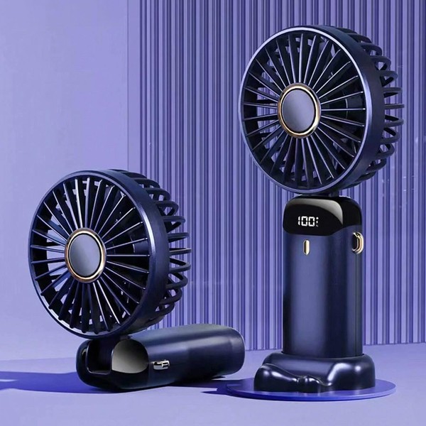 BullTek Portable Fan Rechargeable Articulated Folding Table Neck Mini USB