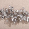 Lenjicons Wedding Floral Rhinestone Hair Comb Sparkling Crystal Bridal Hair