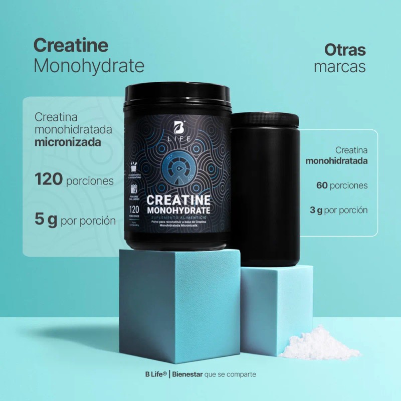 Creatina Monohidratada 120 Tomas Creatine Monohydrate B Life Sabor Sin