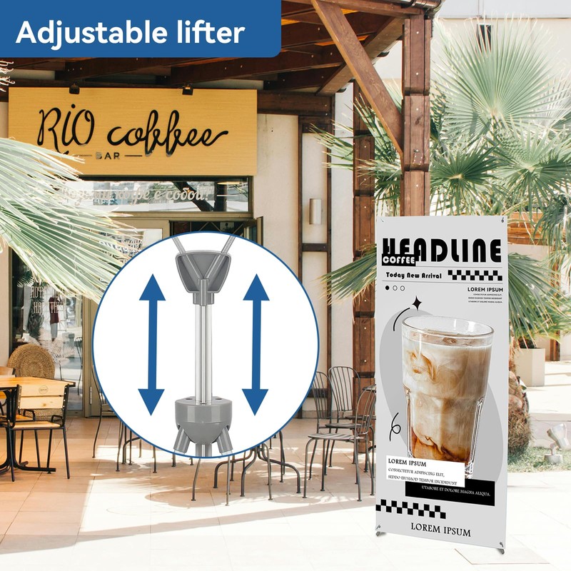 Adjustable X Banner Stand ,Size from 23x63 to 32x78 inches,