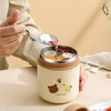 AIMALL 460ml Portable Insulated Lunch Box with Handle and Wheat