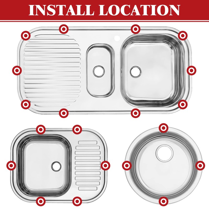 VILLCASE 10pcs Sink Bow Mounting Clips Arc Shaped Kitchen Sink