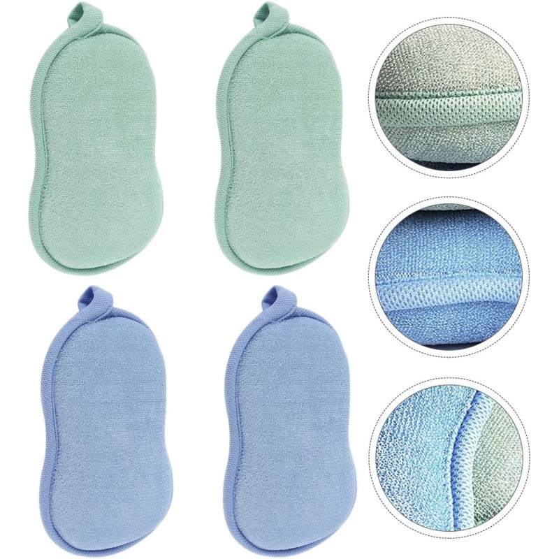 Paquete de 4 Esponjas de Baño de Fibra Vegetal con