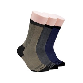 Clarks Men's Casual Half Cushion Crew Sock with Air Channel 3 Pair, Stone/Denim/Charcoal, Men's 7-12 Shoe