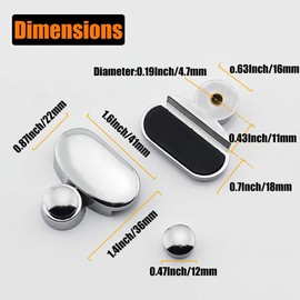 Mirror Glass Clip Set -Bathroom Mirrors Supporting Sheet - Dresser Mirror Fixed Fitting-Polished Chrome (8-Pack)