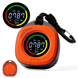 Norpolifomor Portable CO2 Monitor,CO2 Meter with Alarm,Temperature & Humidity, CO2 Tester for Home, Car, Grow Tents, Travel,Camping