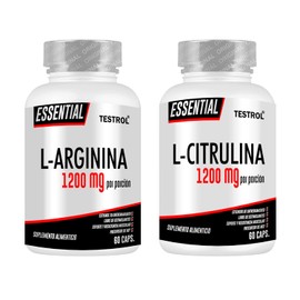 Testrol  Combo Arginina  Citrulina Essential 1200 mg  Precursores Naturales de xido Ntrico  Apoyo a la Circulacin y Rendimiento  60 Cpsulas cu        
