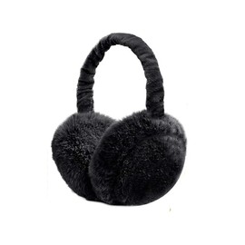 UQMIQURA Winter Ear Warmers, Unisex Plush Earmuffs, Adjustable Earmuffs, Foldable Earband, Earmuffs, Comfortable, Soft, for Winter Riding, Warm Earmuffs, black