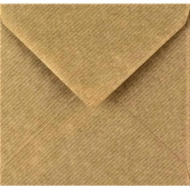 12 x 130mm x 130mm (5x5) Brown Ribbed Recycled Envelopes