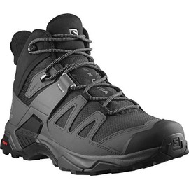 Salomon Men's X Ultra 4 MID Wide GTX Hiking, Black/Magnet/Pearl Blue, 11