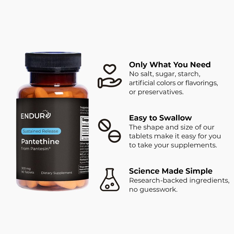 Endur Pantethine from Pantesin, Liver Function & Healthy Cholesterol Balance