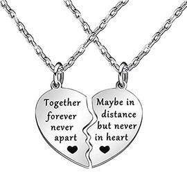 BFF Friendship Necklace Gift fors 2 Best Friends Matching Necklaces for Couples Heart Necklace for Boyfriend and Girlfriend Birthday Christmas Presents for Bestie Sisters