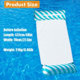 TUXUNQING Water hammock, inflatable hammock, pool inflatable hammock, pool float, inflatable swimming bed, suitable for swimming pool, adults and children (light blue)