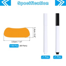 PATIKIL 80 Pairs Sports Eye Black Stickers, Under Eye Black Strips Football Face Stickers Breathable Eyeblack Sticker with Pencil for Baseball Fans on Game Day, Orange