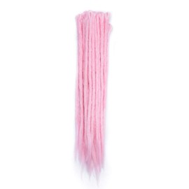 24 inch Dreadlocks Dread Extensions Pink for Women Handmade Synthetic Dreadlock Extensions Twist Crochet Braids Long Single Ended for Reggae & Hip-hop 20 Strands