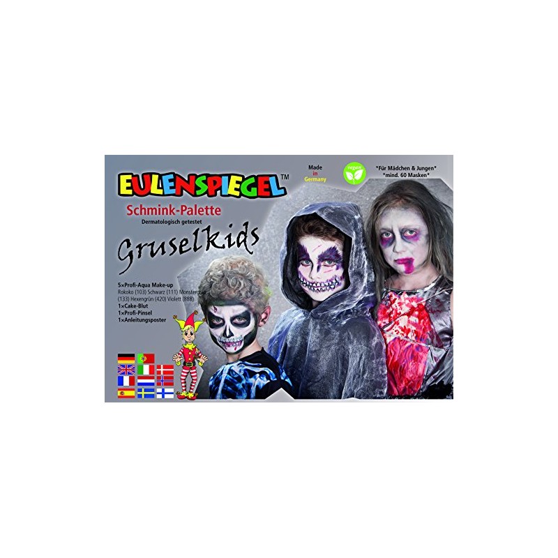 Eulenspiegel 206348 - Gruselkids Make-Up Palette, 6 x 3.5 ml