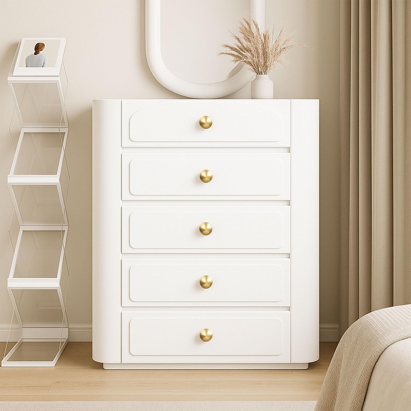 QOGRISUN 10-Pack Solid Brass Cabinet Knobs, Round Ball Gold Knobs