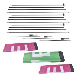 3-Piece Advertising Open Feather Flags Kit with Pole and Ground Stakes 3 Business Banner FlagsColor: as picture Color