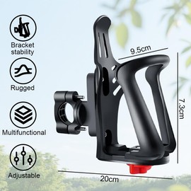 Bicycle Bottle Holder, Drink Holder, Motorcycle Water Bottle Holder, Suitable for 48-80 mm Water Bottles, Adjustable Bottle Holder for MTB, Scooter, Wheelchair, Motorcycle, Pushchair
