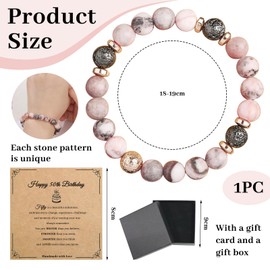LunarCharm Natural Stone Bracelet, Birthday Gifts for Women, Adjustable Size, Birthday Gifts for Women, Mother, Daughter, Grandma, Sister, Colleague, L