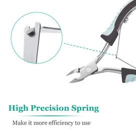 IVON Cuticle Trimmer with Pusher, Cuticle Cutter Remover - Rubber Non-slip Handle