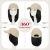 Beige Hat Wig for Women,6 Inch Synthetic Short Straight Hat