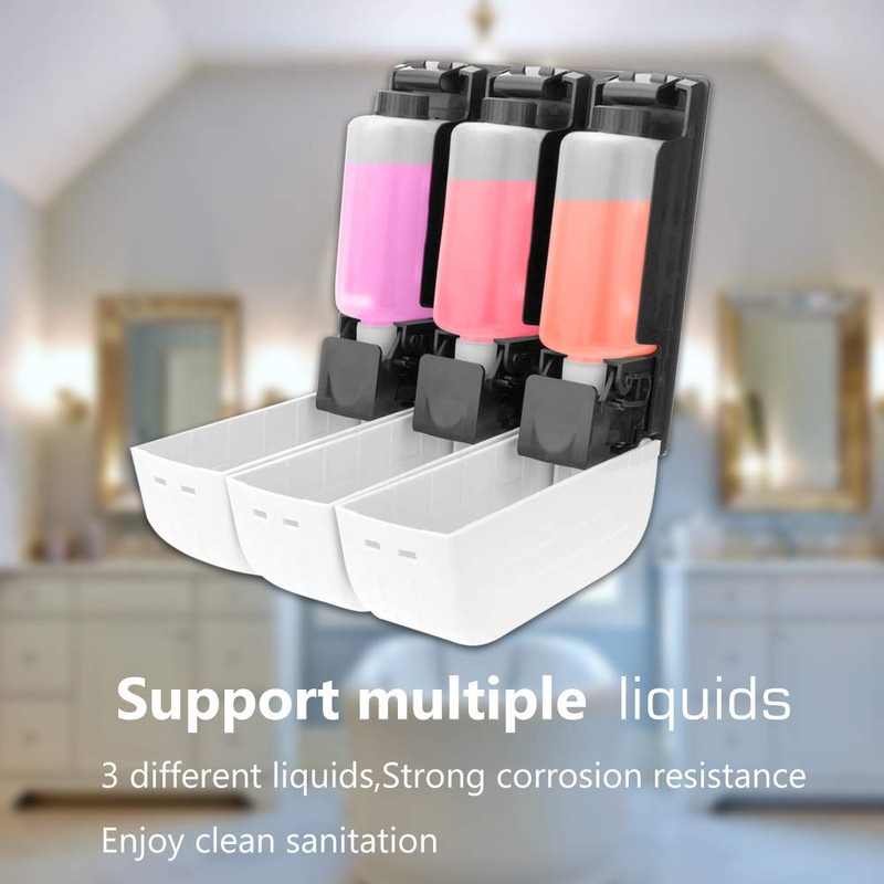 ILIKEPOW Soap Dispenser for Shower Gel Shampoo Conditioner Wall Mount