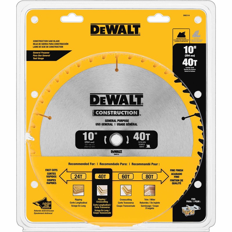 DEWALT 10-Inch Miter / Table Saw Blade, ATB, Thin Kerf,