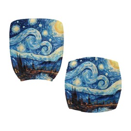 Oamsistay Van Gogh Starry Night Office Chair Cover Wasterproof Seat Covers Stretchable Universal Computer Chair Covers Rotating Chair Slipcover for Family Friends