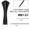120pc Multicoloured Plastic Cable Ties, 2 Different Sized Tie Wraps,