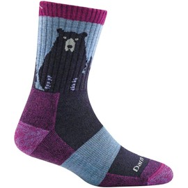 Darn Tough Women's Bear Town Micro Crew Lightweight with Cushion Sock (Style 1970) - Purple, Large