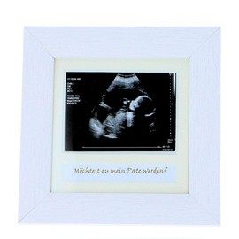 Photo Frame Ultrasound, Echography "Du wirst Oma, Opa, möchtest Du meine Taufgodin werden, ich bin schwanger werden" [German Language]